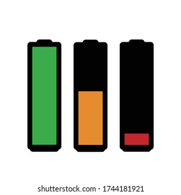Battery charging outline vector icon. Rechargeable accumulator. Charge level index. Power element. Indicator symbol. Full source sign. Flat simple line design illustration.