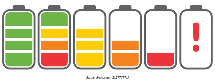 Battery charging phone set icon. Vector illustration flat design. Battery icon set.