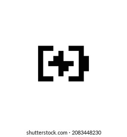 battery charging pixel perfect icon design. Flat style design isolated on white background. Vector illustration