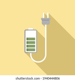 Battery charging plug icon. Flat illustration of Battery charging plug vector icon for web design