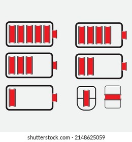 Battery charging point, charge indicator. Vector icon level Battery Energy powerfully full.
 Power low up status batteries logo.