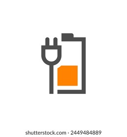 Battery charging process. Different Battery charge level. Charging battery smartphone. Battery charge level indicators. Vector Illustration.