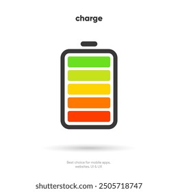 Proceso de carga de la batería Plantilla Recargo del teléfono que muestra. Teléfono enchufado y cargando. Ilustración vectorial EPS10. Carga de la batería.