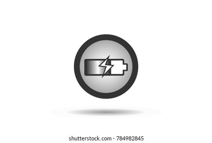 Battery Charging Rounded Icon