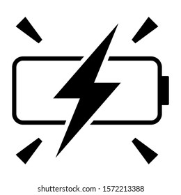 Battery Charging sign B series icon vector
