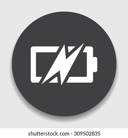 Battery charging sign icon.