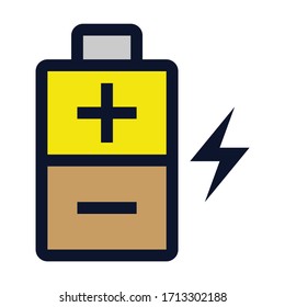 Batterieladung. Einfaches Vektorillustration-Farbsymbol.