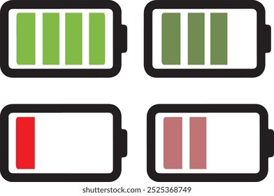 Battery charging status icon vector design