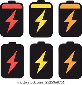 Battery charging status icon vector design
