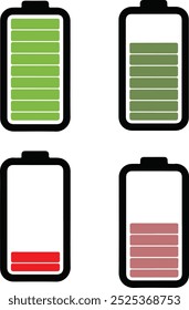 Ícone de status de carregamento da bateria com design vetorial