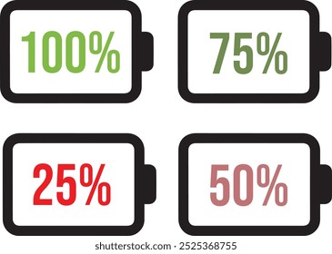Battery charging status icon vector design