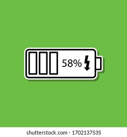 Batterieaufkleber-Symbol Einfache dünne Linie, Vektorillustration von Bildsymbolen für i und ux, Website oder mobile Anwendungen