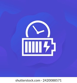 Batterieaufladezeitsymbol für Apps und Web
