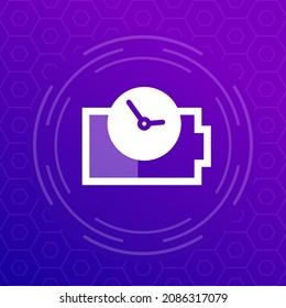 battery charging time icon, vector design