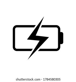 Battery charging UI icon vector isolated on white background