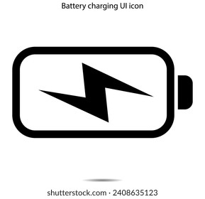 Icono de la interfaz de usuario de carga de batería gráfico vectorial de ilustración en segundo plano