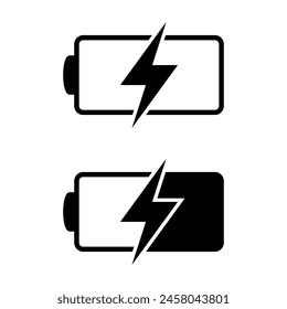 Battery charging UI icon vector