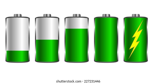 Battery charging. Used for mobile applications, infographics, web design. Vector illustration.