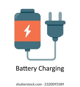 Battery Charging Vector Flat Icon Design illustration. Nature and ecology Symbol on White background EPS 10 File