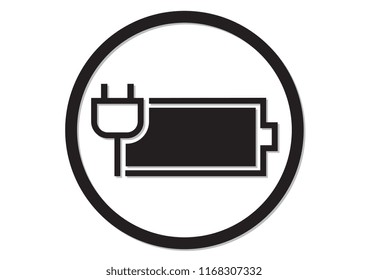 battery charging vector icon 