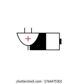 Battery Charging vector icon isolated