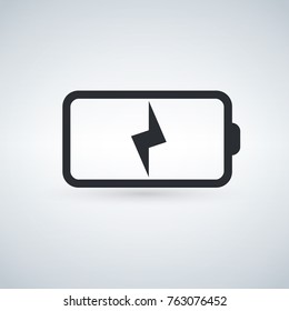Battery Charging vector icon isolated on light grey background