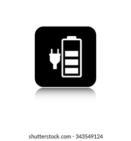 Battery is charging - vector icon  with shadow