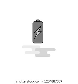 Battery charging  Web Icon. Flat Line Filled Gray Icon Vector