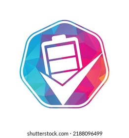 Battery check vector logo design template. Vector illustration of check list battery logo icon template.