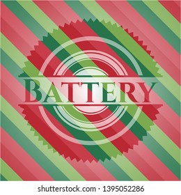 Battery christmas emblem background. Vector Illustration. Detailed.