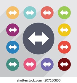 battery circle, flat icons set. Round colorful buttons. Vector
