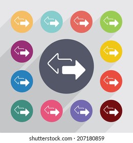 battery circle, flat icons set. Round colorful buttons. Vector