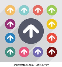 battery circle, flat icons set. Round colorful buttons. Vector