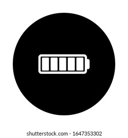 Battery and circle on white