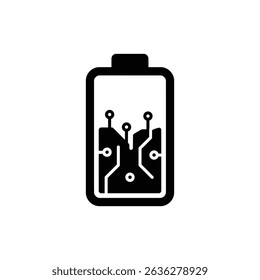 Battery with Circuit Fill Electronic Technology Power Energy Icon