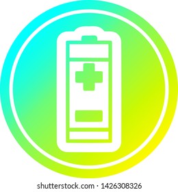 battery circular icon with cool gradient finish