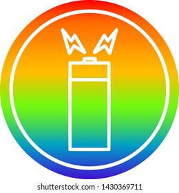 battery circular icon with rainbow gradient finish