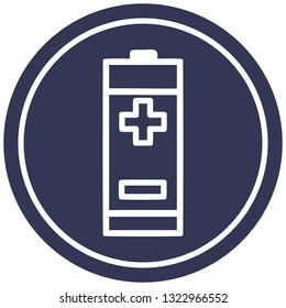 battery circular icon symbol