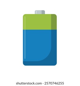 Battery clip art, cartoon battery flat icon vector illustration