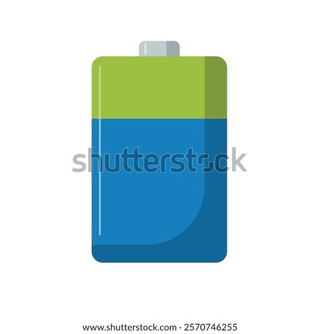 Battery clip art, cartoon battery flat icon vector illustration
