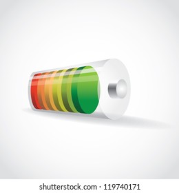 battery with color level of charge, illustration