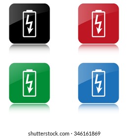 battery  - color vector icon  with shadow