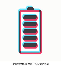 Battery. Colored battery drawn in a flat style and isolated on a light background. Vector illustration 