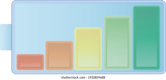 Battery with colored status bars