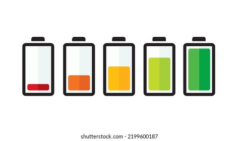 Battery with colorful charge level. vector illustration