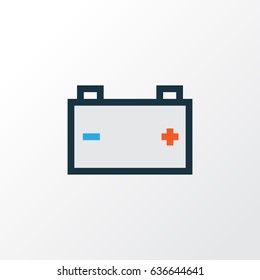 Battery Colorful Outline Symbol. Premium Quality Isolated Accumulator Element In Trendy Style.