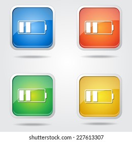 Battery Colorful Vector Icon Design