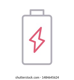 battery colour line vector icon