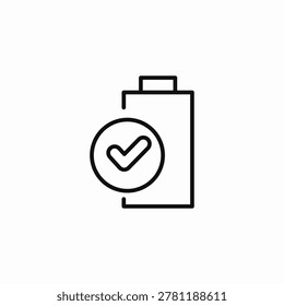 battery completed check icon sign vector