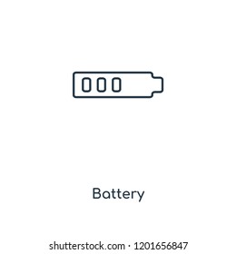 Battery concept line icon. Linear Battery concept outline symbol design. This simple element illustration can be used for web and mobile UI/UX.